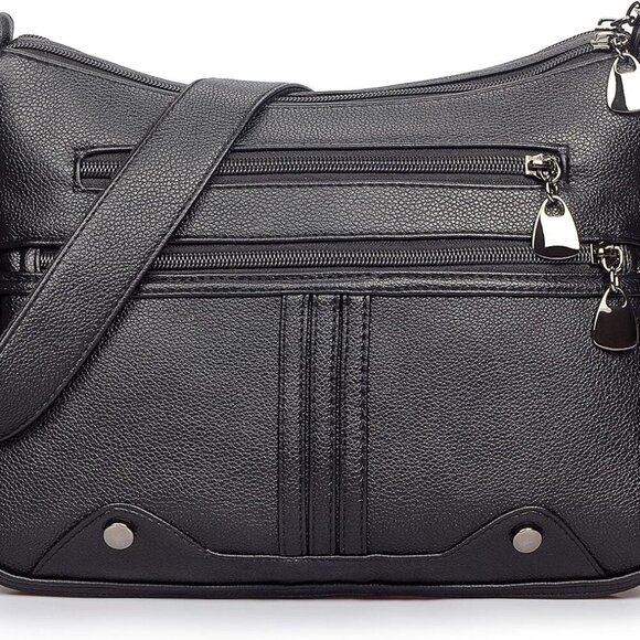 Women Soft PU Leather Shoulder Handbag Multi Pocket Crossbody Bag Ladies Medium - Picture 1 of 6